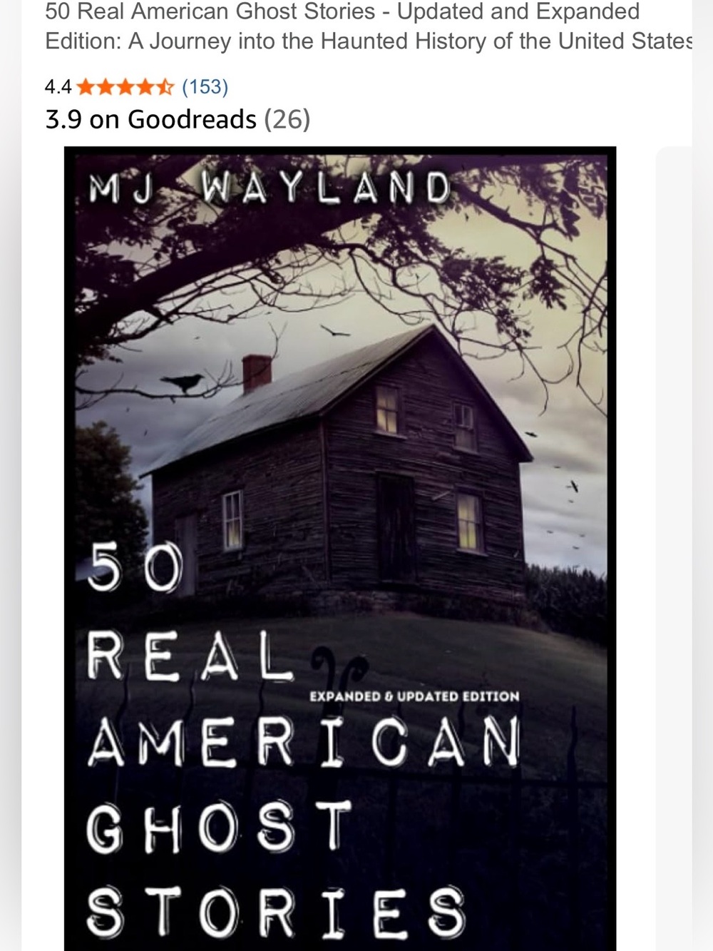 #2776**50 Real American Ghost Stories by MJ Wayland — Black & Gray Cover